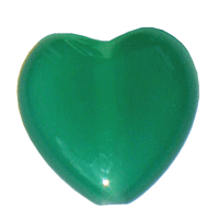 Grøn agat, hjerte, glat, 12x12mm, 2 stk.